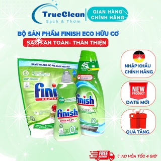 Bộ viên rửa bát Finish Eco hữu cơ không mùi hữu cơ sinh học, an toàn sức khỏe