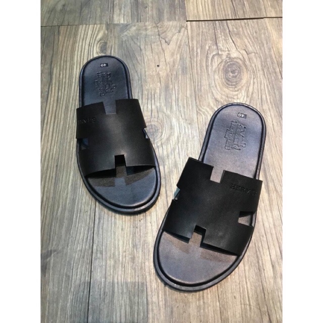 Dép hm nam da cao cấp, dép quai ngang nam fullbox.