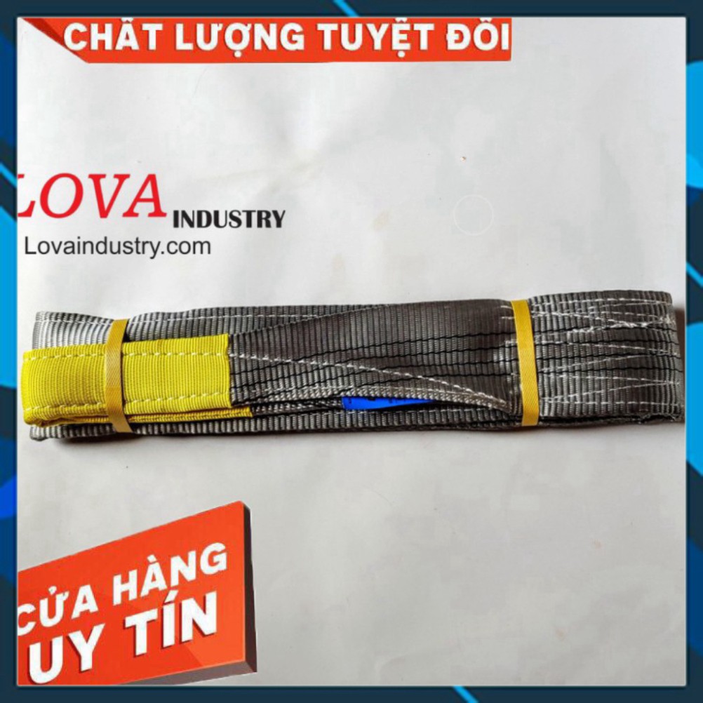 Dây Cáp Vải Cẩu Hàng 4 tấn, Bản Dẹp, hệ số an toàn 5:1, 2 đầu mắt, bản 100mm - Cơ Khí Liên Sơn Kho Quận 12