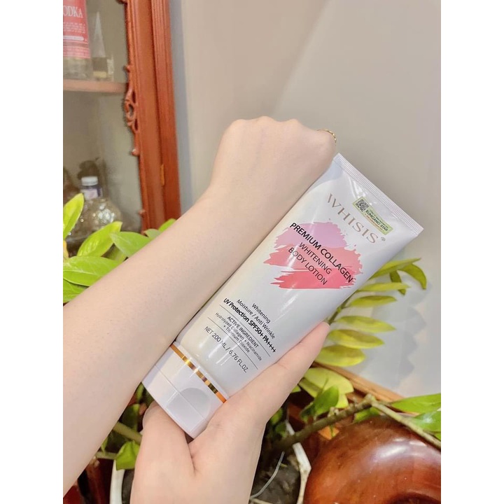 Kem Dưỡng Thể Trắng Da WHISIS Chống Nắng - Premium Collagen Whitening Body Lotion 200ml
