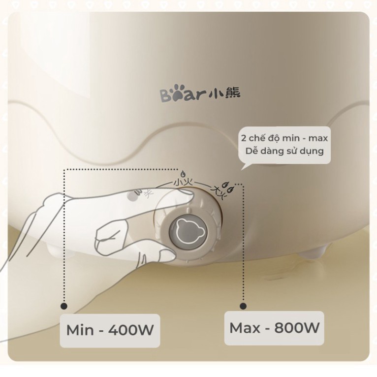 Nồi điện đa năng KÈM LỒNG HẤP 2IN1 - Nồi lẩu mini cao cấp tay cầm chống nóng, chống dính, dung tích 2.5L,công suất 800W