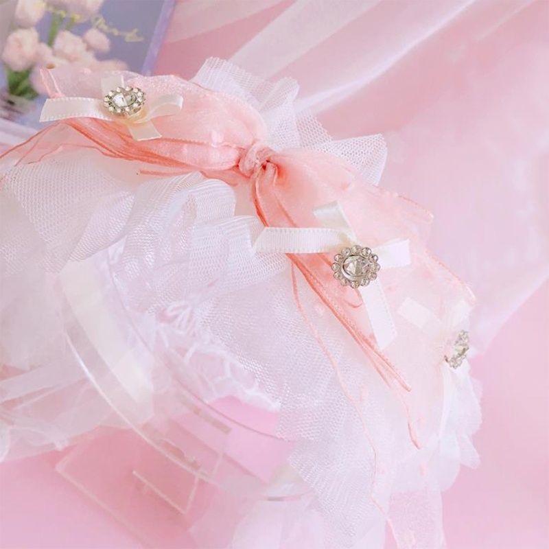 Băng Đô Nơ Ren Xếp Ly Phong Cách Lolita