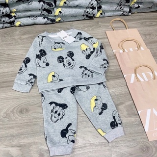 BỘ NỈ MICKEY XÁM CHO BÉ