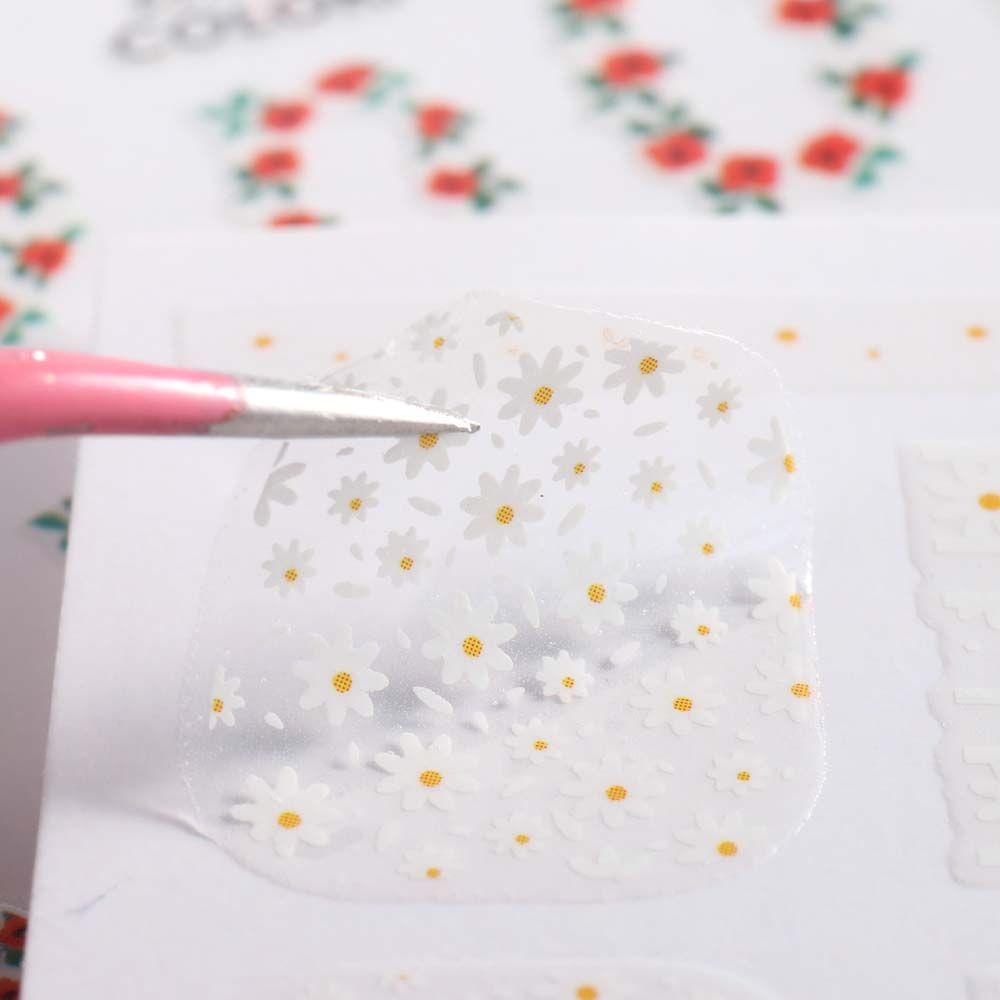 Nhãn Dán Trang Trí Móng Tay 3D Tự Dính Họa Tiết Hoa Lá Mùa Xuân Hè