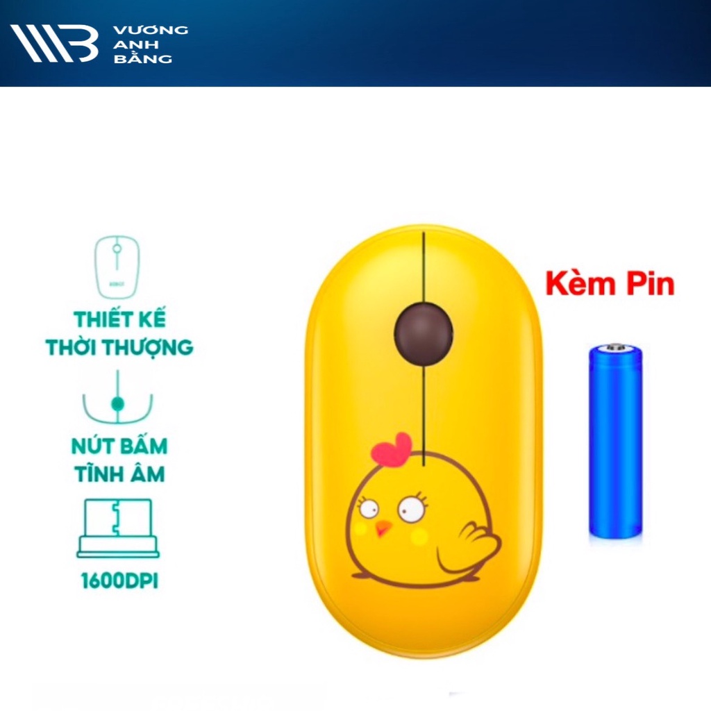 Chuột máy tính, Mouse ko dây ROBOT M230 Yellow Chick - Hàng Chính Hãng