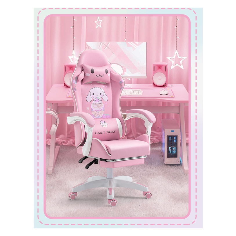 Ghế Game Gaming Dành Cho Game Thủ, Ghế Chơi Game Bọc Da Có Gác Chân Cao Cấp.Nâng Hạ,Ngả Lưng, Xoay 360.Bảo Hành 12 tháng
