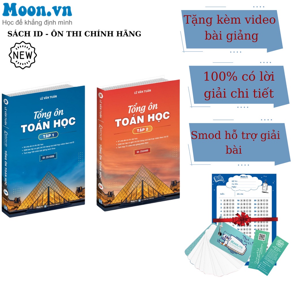 Combo 2 sách ID môn toán Tổng ôn toán học lớp 12 bản mới nhất 2023