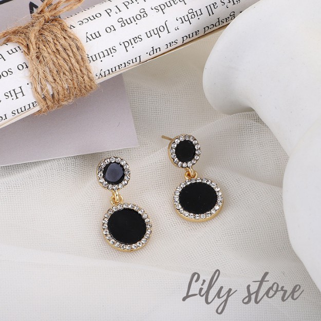 Khuyên Tai Nữ Đính Đá Nhân Tạo Lấp Lánh