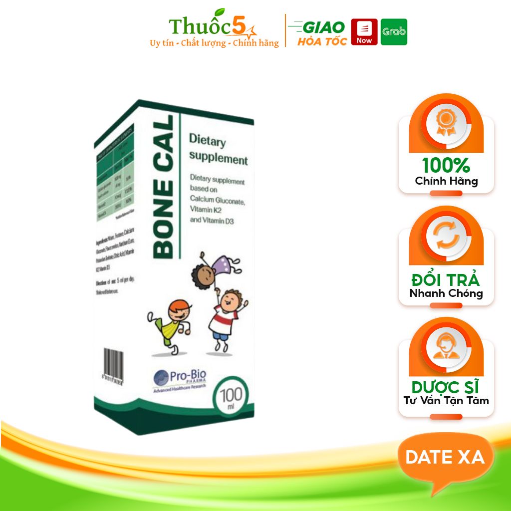 Siro Bone Cal 100ml Giúp Tăng Cường Hấp Thụ Canxi Xương, Răng Chắc Khỏe, Phát Triển Chiều Cao Lọ 100ml
