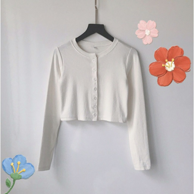 Áo nữ dài tay croptop cài khuy YAN chất tăm