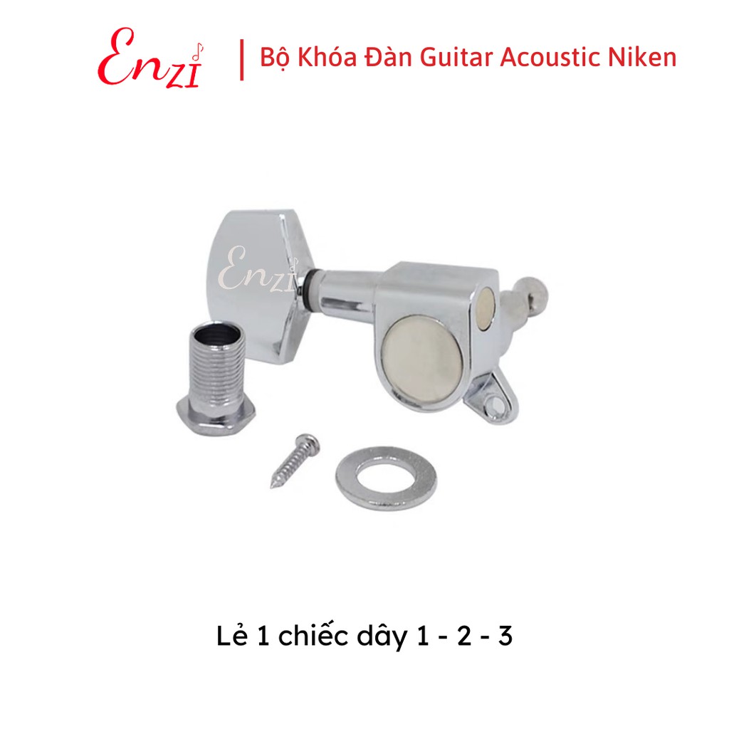 Bộ khóa đúc đàn guitar acoustic chất liệu niken chống rỉ cao cấp Enzi