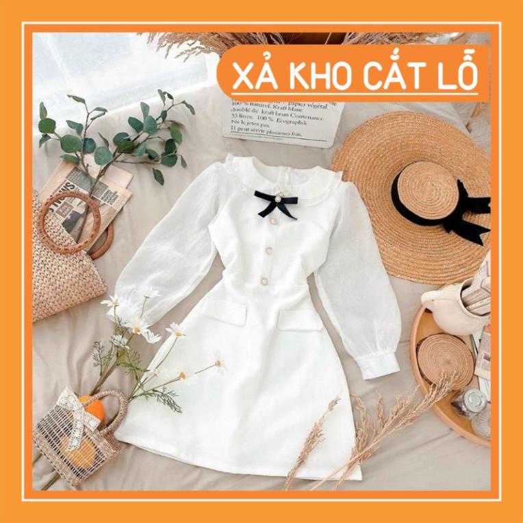 [Quần Áo Hot] Váy tay bồng tag nơ cổ tay xốp dài | BigBuy360 - bigbuy360.vn