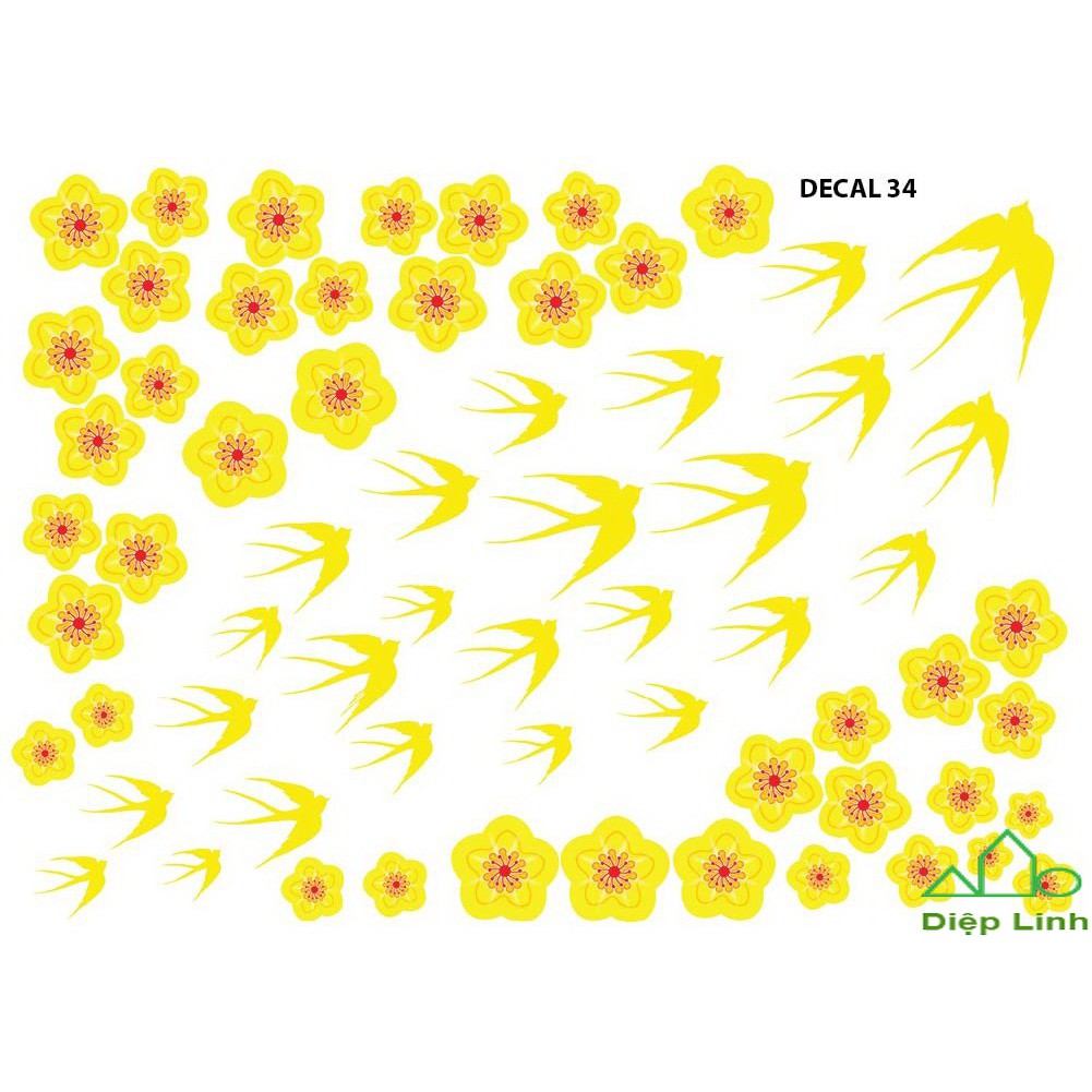 Decal tết decal trang trí 4D Mẫu truyền thống