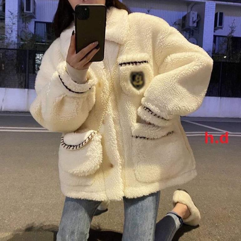 Áo lông tiểu trắng thư kèm túi xích HD