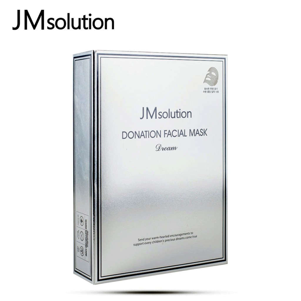 Hộp 10 Mặt Nạ Dưỡng Trắng, Săn Chắc, Trẻ Hóa Da Jm Solution Donation Facial Mask Dream 10x30ml