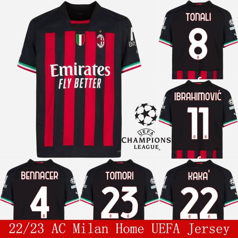 Áo Thun Đá Banh In Chữ Tomori Bennacer Ibrahimovic HT1 2022-2023 Size TH1