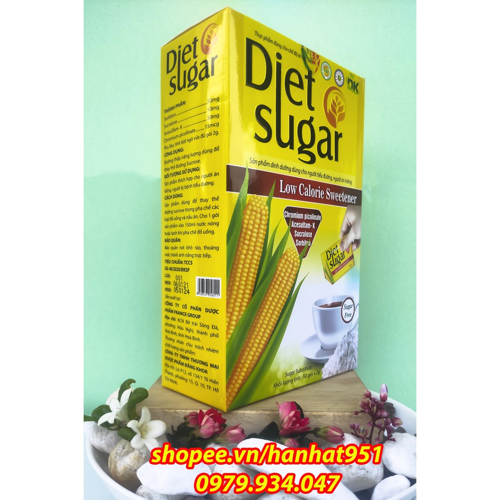 Đường Bắp DIET SUGAR cho người tiểu đường, ăn kiêng - Hộp 50 Gói