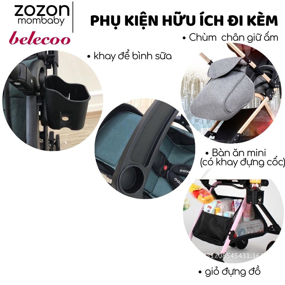 Xe Đẩy Cho Bé Belecoo, Xe Đẩy Cho Bé Sơ Sinh Gấp Gọn  Em Bé 1,2 Tháng Tuổi Nằm, Ngồi Đi Du Lịch 2 Chiều 3 Tư Thế Cao Cấp