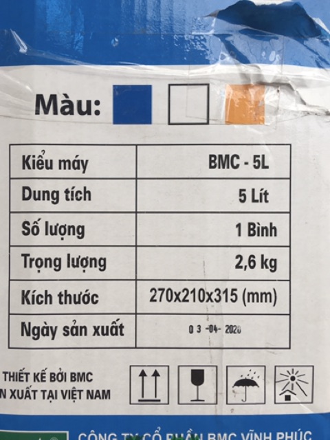 Bình phun động cơ dien BMC 5L