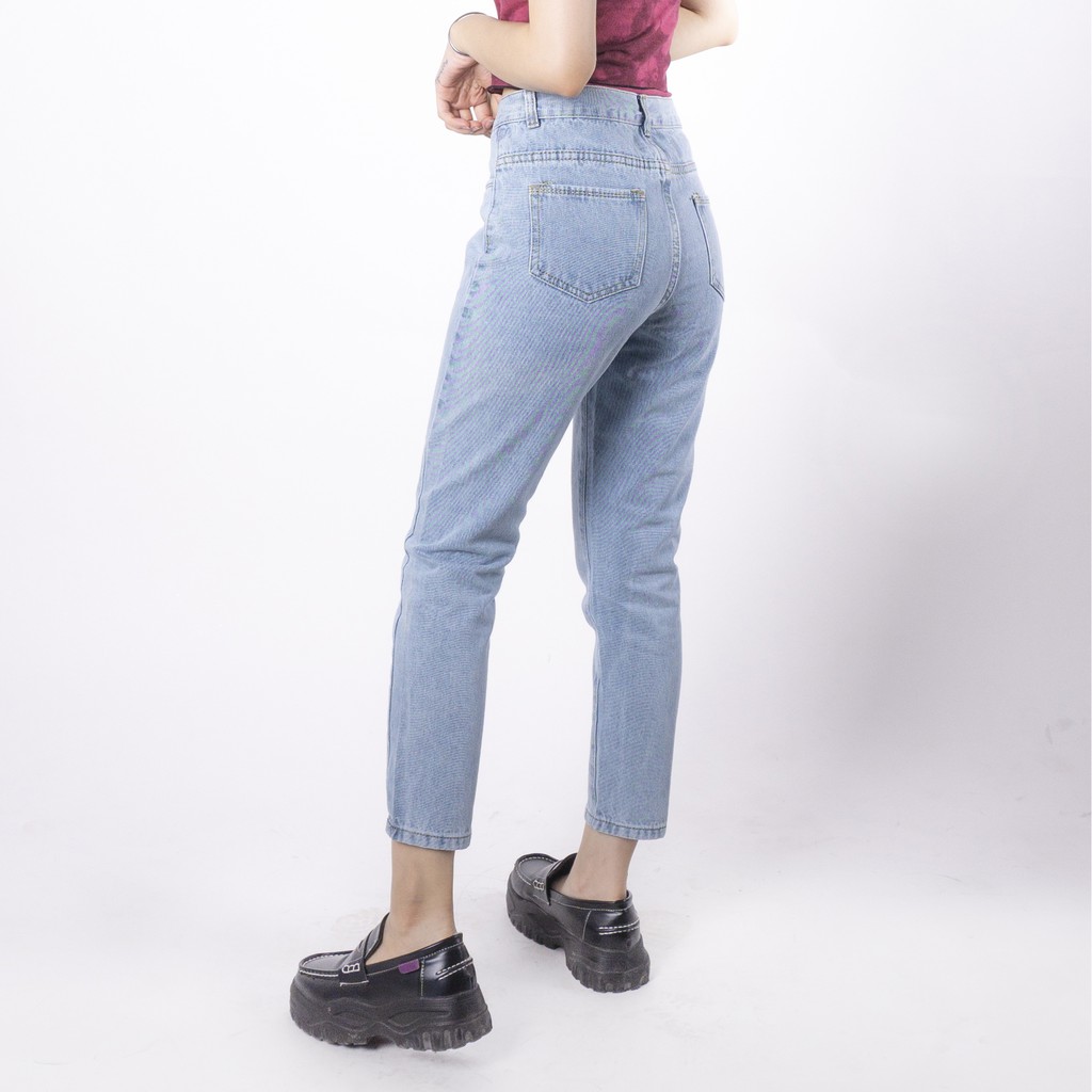 Quần jean nữ Ulzzang GENZ mẫu lưng cao baggy trơn thời trang ZWJ027 | BigBuy360 - bigbuy360.vn