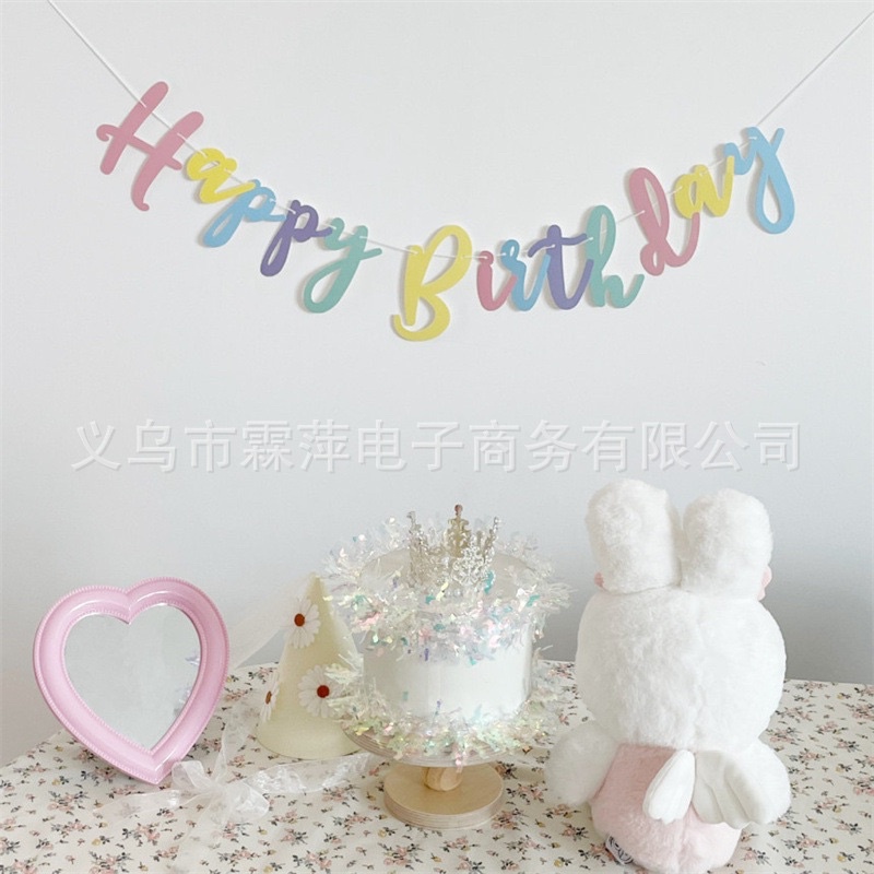 Dây Cờ Happy Birthday Đủ Màu sắc Trang Trang Trí Sinh Nhật Phong Cách Hàn Quốc - Yori Party