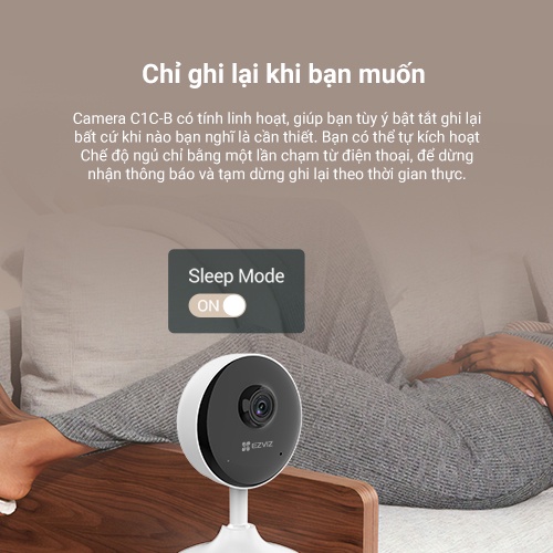 Camera WI-FI Trong nhà EZVIZ C1C-B 1080p, Đàm Thoại 2 Chiều, Công Nghệ Video H.265, Cảnh Báo Âm Thanh, Thiết Kế Nhỏ Gọn