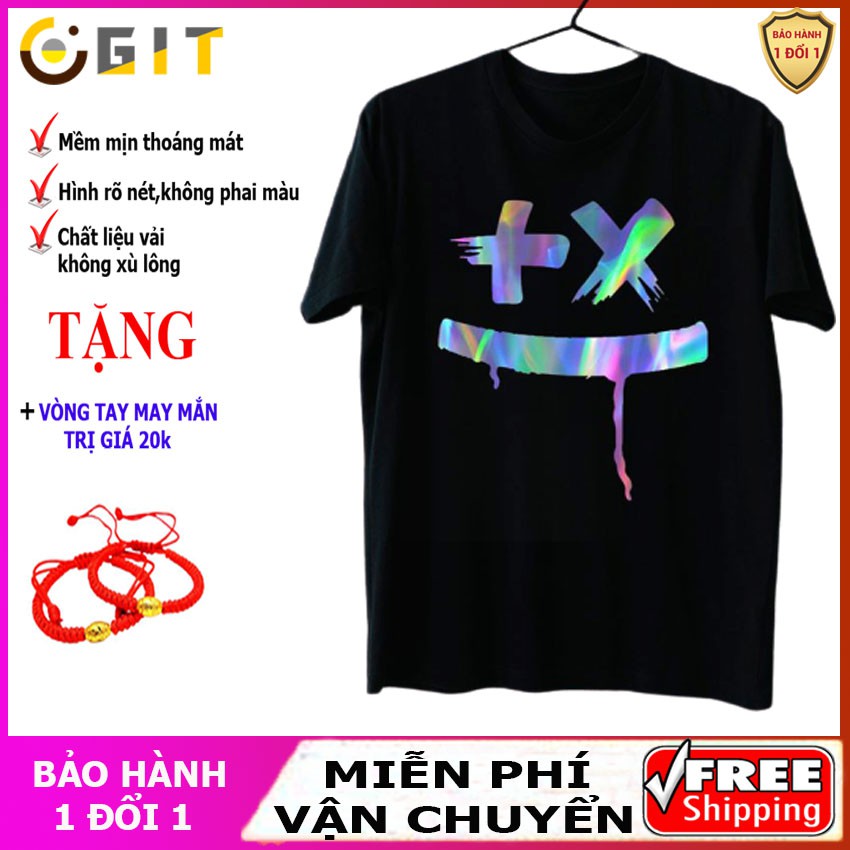 P7DCDN - Áo phông phản quang bảy màu Dấu cộng và dấu nhân, áo thun nam nữ, quần khaki, quần nữ, sét bộ mặc ở nhà