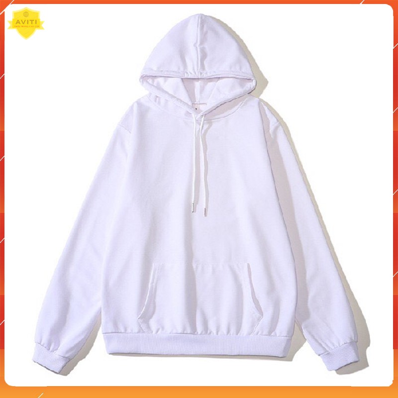 Áo Hoodie Trơn Nam Nữ Mặc Cặp Dáng Rộng Loại Đẹp Màu aviti Đen Trắng HD101