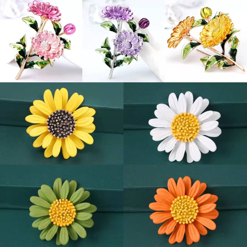 Y●Trâm Cài Áo Hình Hoa Cúc Tráng Men