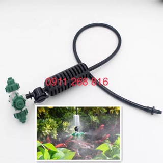 Béc Phun Sương Tưới Cây 4 Cửa Bộ Đầy Đủ Cho Giàn Treo, Nhà Kính Nhà Lưới Phun Sương Tưới Lan Cây Cảnh Vườn Rau Sân Vườn