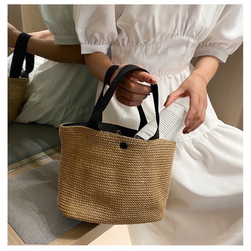 Túi cói xách tay mini tiện dụng đi chơi,đi làm, đi học