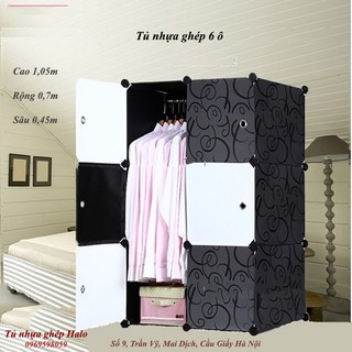 Tủ nhựa ghép đa năng 6 ô