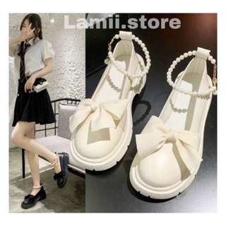 Giày lolita nữ kiểu dáng ulzzang phối nơ quai ngọc tiểu thư