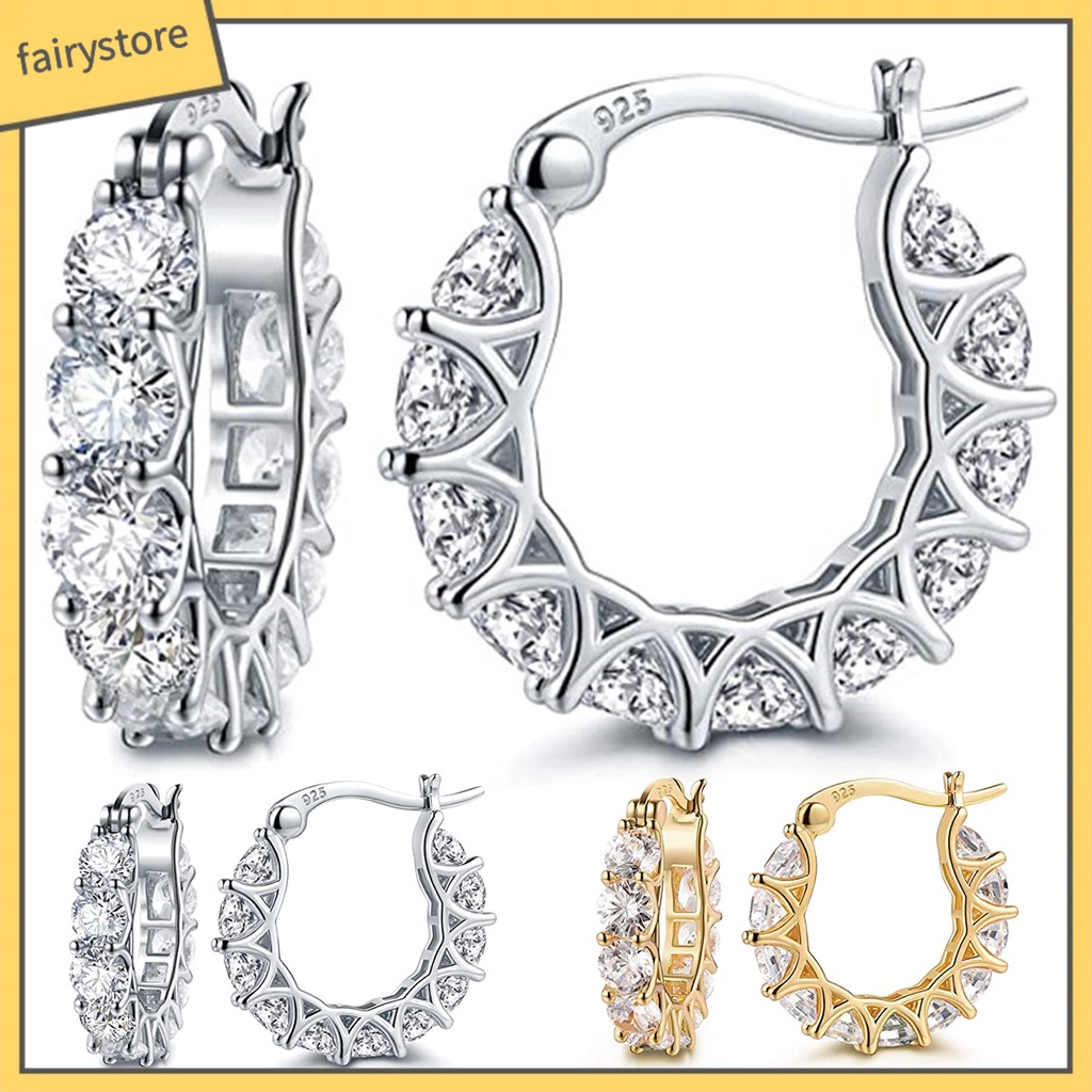 Bông tai hình tròn siêu nhẹ phong cách Pháp thời trang cho nữ