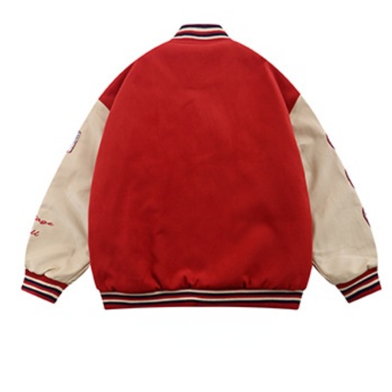 Áo khoác bóng chày thêu họa tiết chữ cái phong cách Hàn Quốc năng động