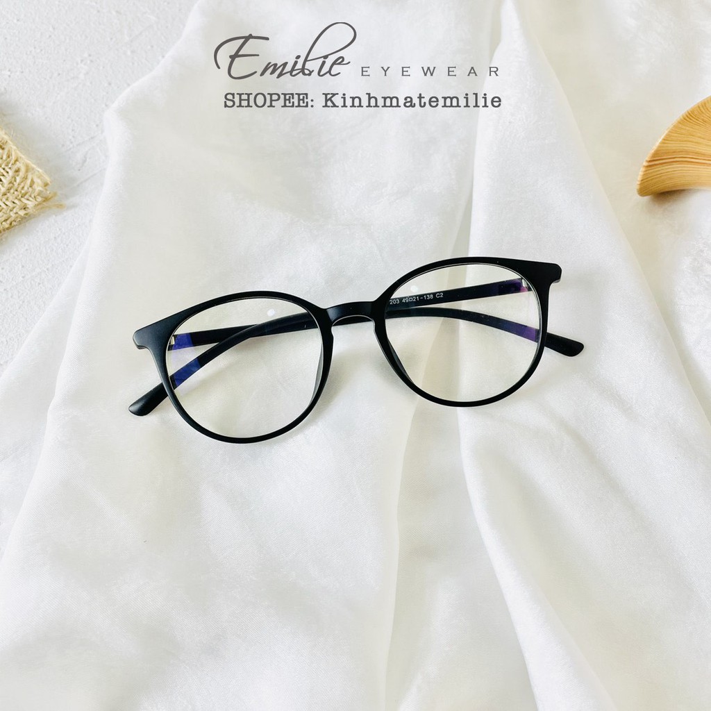 Gọng kính tròn nhựa dẻo size nhỏ Emilie eyewear phụ kiện thời trang 203
