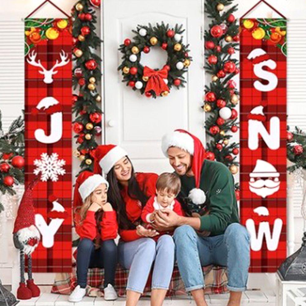 CONOPERY Cặp Đôi Trang Trí Cửa Phong Cách Giáng Sinh
