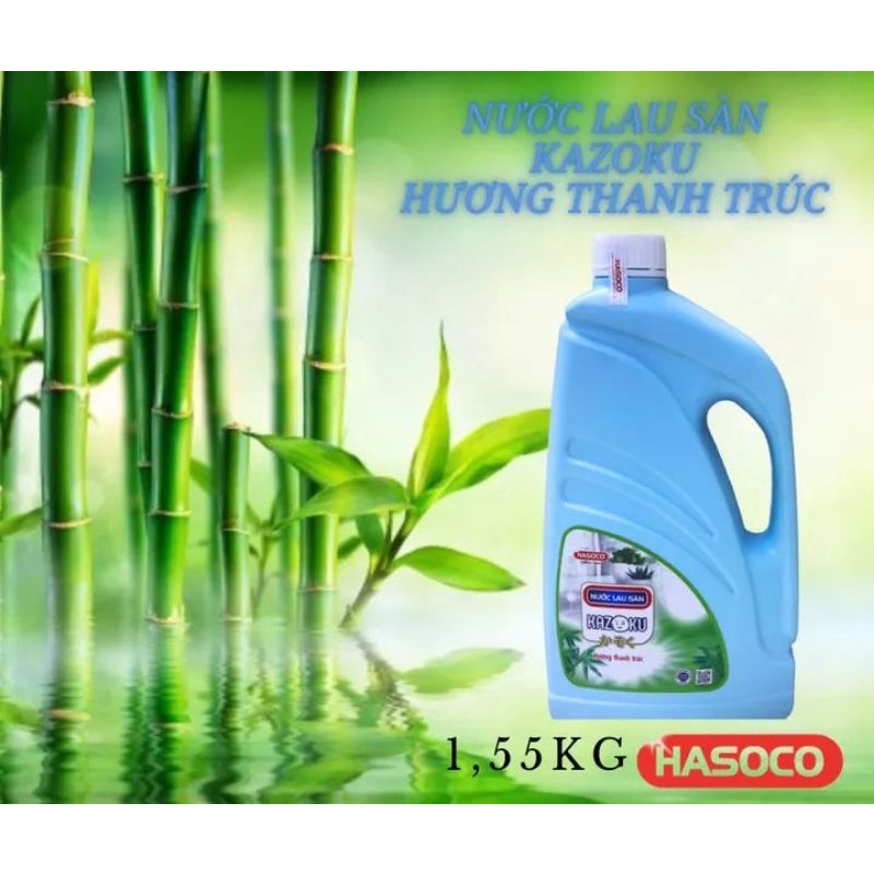 Nước lau sàn kazoku hương thanh trúc can 1.55kg của Xà phòng Hà Nội.