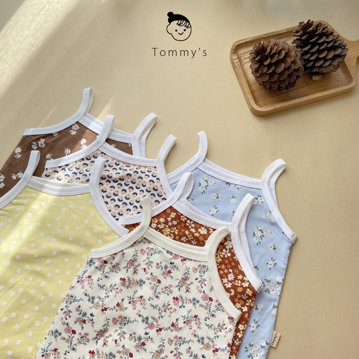 Body dây cho bé gái hoạ tiết hoa nhí vải cotton 4 chiều mềm êm co giãn thoải mái TOMMY HOUSE