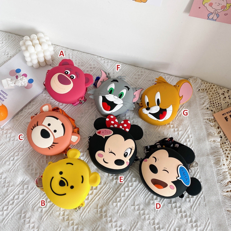 Túi Đeo Chéo Họa Tiết Chuột Mickey Minnie Dễ Thương Cho Bé Gái