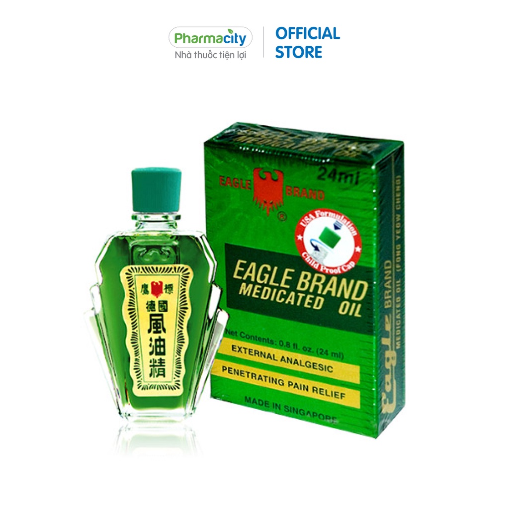Dầu gió xanh Con Ó Eagle Brand Medicated Oil (Chai 24ml)