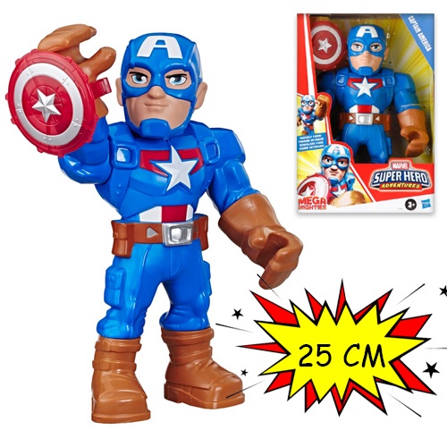 Mô hình đồ chơi có khớp Captain America Mega Fighter (Marvel Super Hero Adventures) (Chính hãng Hasbro)