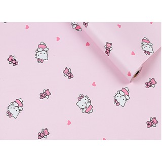 Giấy dán tường kitty trái tim (khổ rộng 0.45m)
