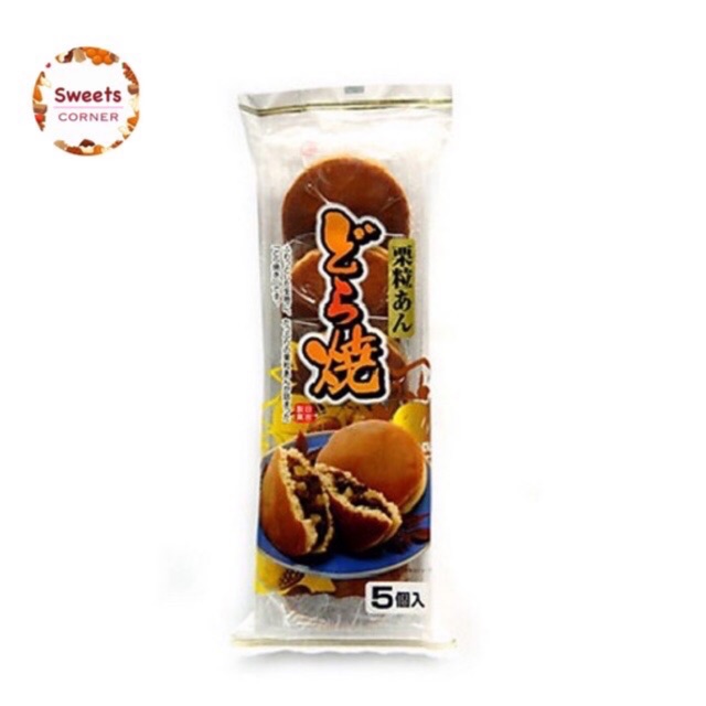 Bánh rán nhân đậu đỏ hạt dẻ Marukyo Kuri Iri Dorayaki 300g (3 loại)