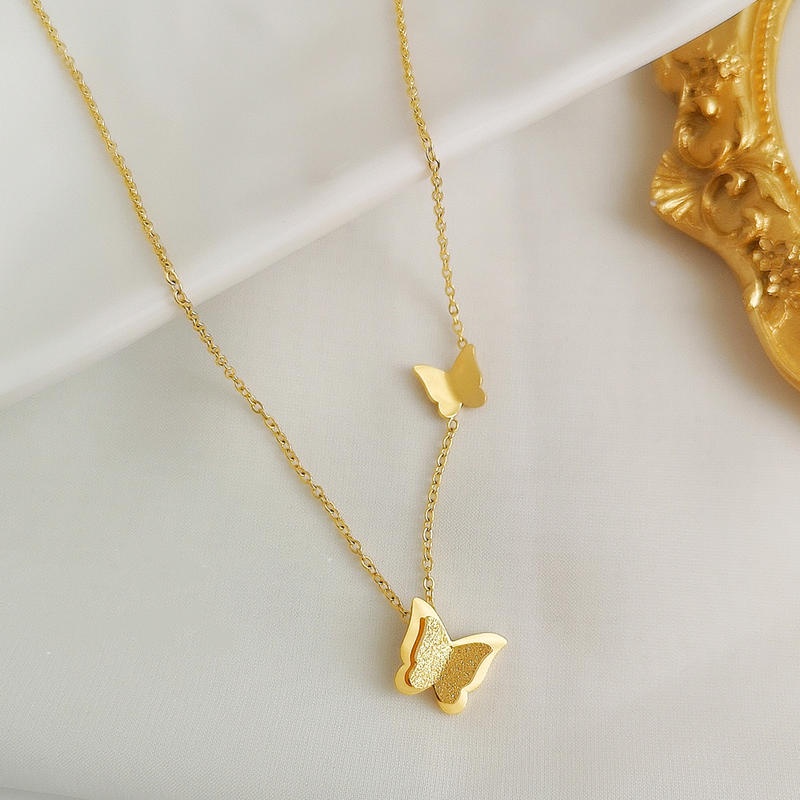Dây chuyền titan nữ không gỉ, vòng cổ titan mặt ánh kim sa lấp lánh phong cách ngọt ngào thanh lịch