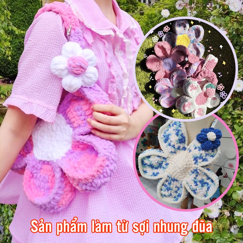 Len Nhung Đũa Loang 100g Sợi To Nhẹ Mềm Mại Đan Móc Túi/ Khăn/ Dép/ Thú Bông/ Thảm
