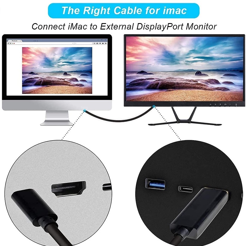 Cáp chuyển đổi USB C sang HDMI 4K 60Hz 1.8M/6 ft Type C sang HDMI 3