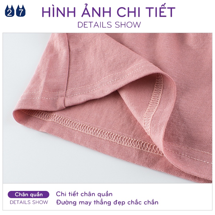 Quần short thun trơn cho bé 27HOME nhiều màu chất cotton mềm mại