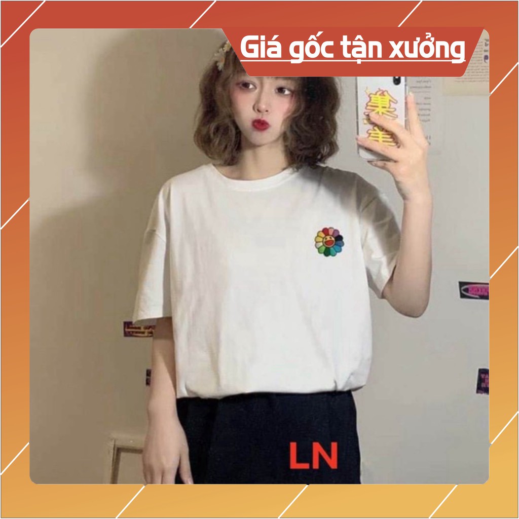 Áo lô gô hoa mặt cười nhiều màu LN12