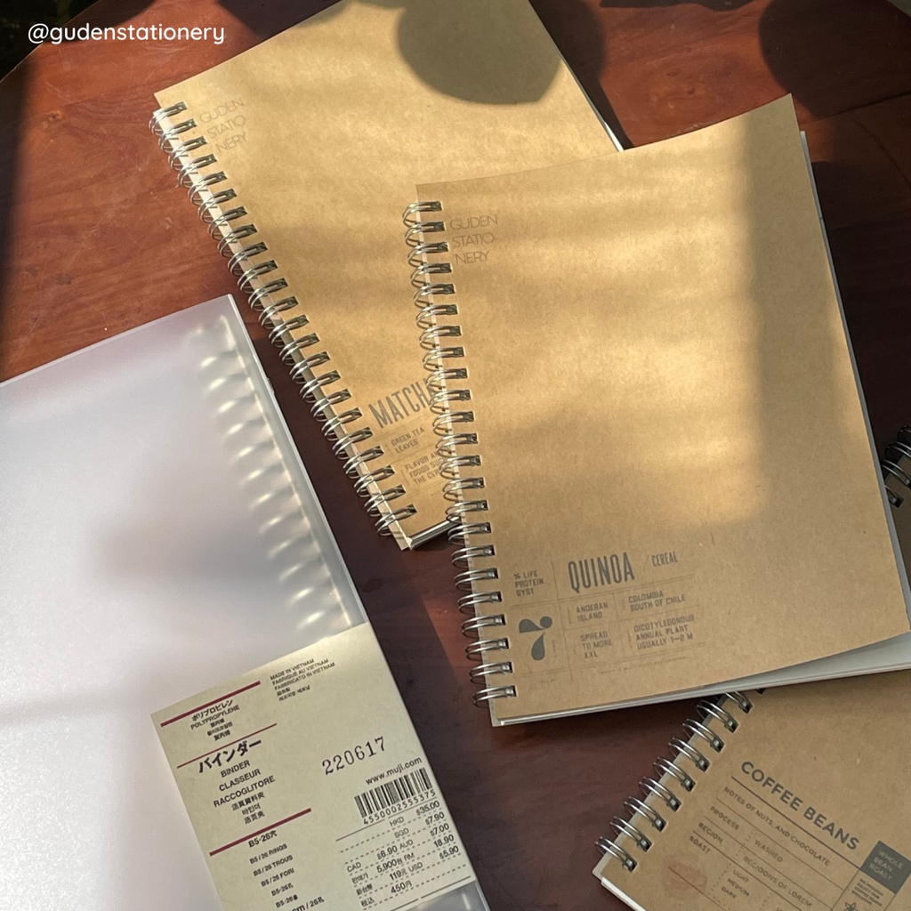 Sổ tay cỡ A5 bìa Kraft in tên cá nhân Label 120 trang_Guden Stationery